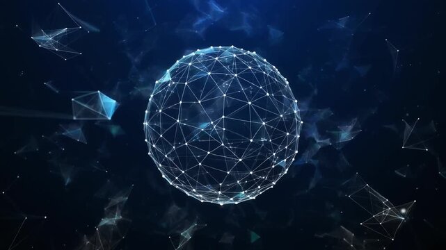Rotating digital globe with network connections