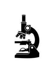 Fototapeta premium Bold Black Laboratory Microscope Silhouette Vector Art
