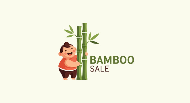 Bamboo stalks and panda head background pattern