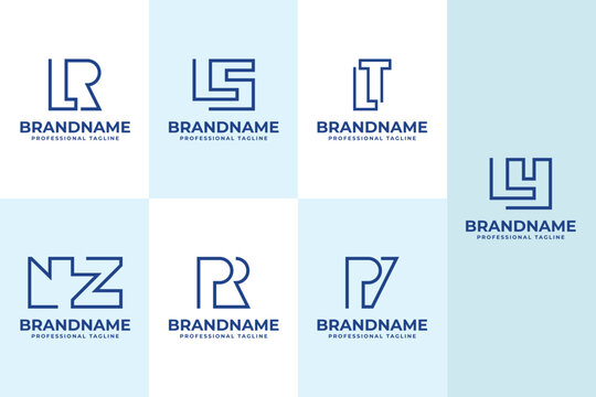 Letters LR LS LT LY NZ PR PV Monogram Logo Set