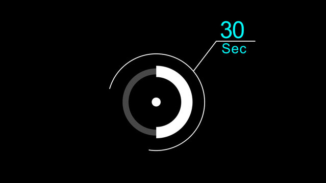 30 Sec clock loading icon illustration. Digital and analog clock 30 Seconds isolated on white background. and creating a stunning illustration.4k illustration.