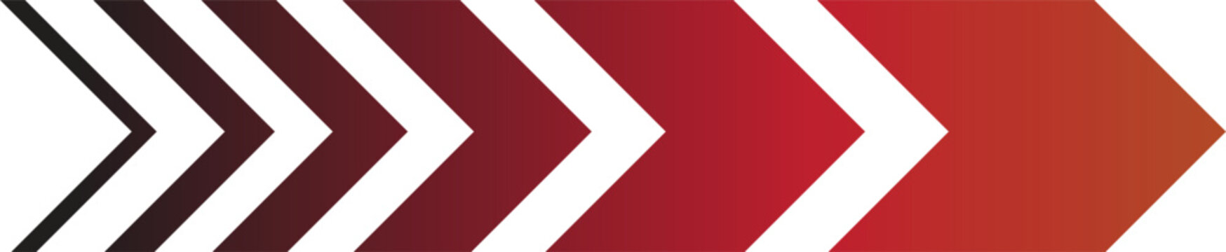 Gradient arrow progression set with modern geometric direction symbols for business and technology design. Stylish forward motion chevron collection for infographic navigation banners and vector 