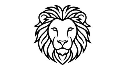 Obraz premium Lion Head Logo Symbol Black and White Vector Art