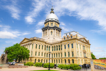 Obraz premium Illinois State Capitol in Spring in Springfield Illinois