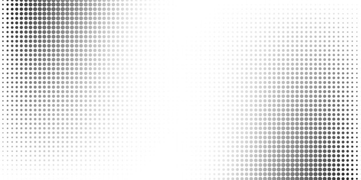 Grunge halftone gradient background. Faded grit noise texture. White and black sand wallpaper. Retro pixelated backdrop. Anime or manga style comic overlay. Vector graphic design textured template
