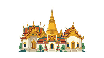 Obraz premium Golden Temple Pagoda, Thai Architecture, Travel Landmark
