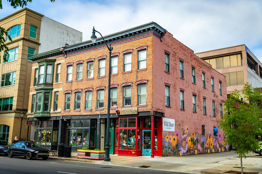 Colorful Historic Commercial Buildings in Springfield Illinois