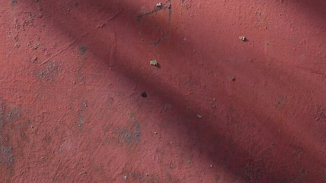 4K Broll Red Textured Surface Shadow Movement Aged Grunge Decay Abstract Background Seamless Loop