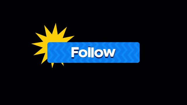 Animated Social Media Follow Button with Starburst Graphic
