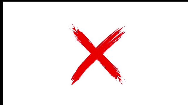 A 3d red cross mark sign on white background is a negative wrong choice icon symbol for business cancel or x mark concepts