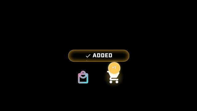 Add to Cart Button Press Animation with Product Fly Cart Shake Plus One Badge Confetti Burst 4K E-Commerce Tap UI Click