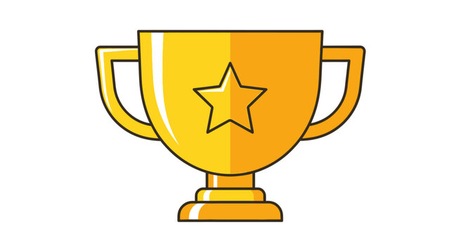 Golden Trophy Cup with Star.