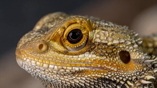 Close-up of a reptile's head showing textured skin, eye, and scales