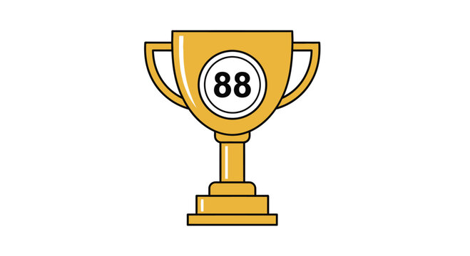 Golden Trophy with Number 88 Award Icon.