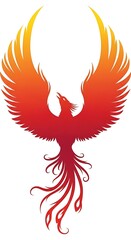 Naklejka premium Vibrant Phoenix Bird in Flight Illustration.