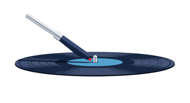 Stylus on Vinyl Record Groove