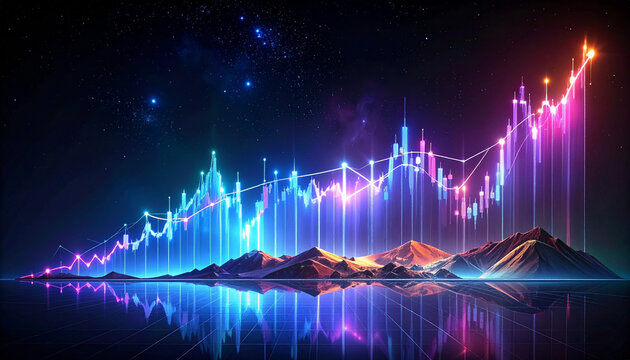 Abstract financial data visualization