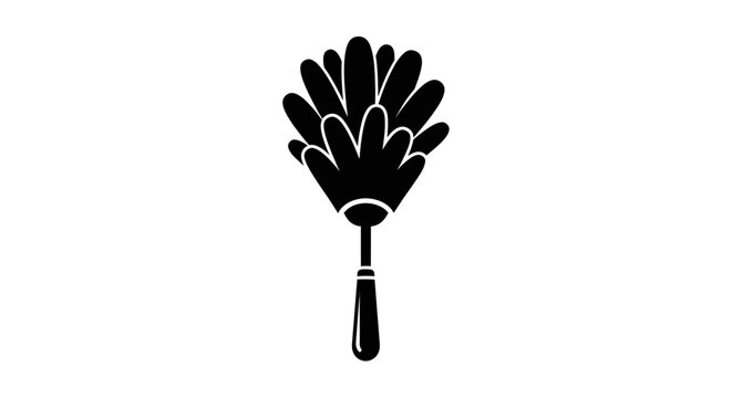 Black silhouette of feather duster tool.