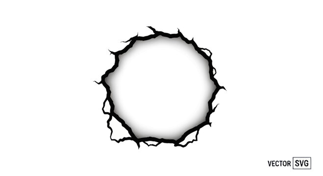 Burnt Hole in White Background.