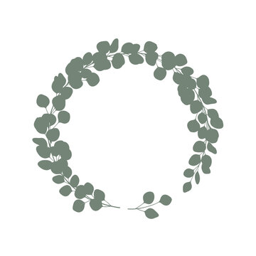 Elegant Eucalyptus Wreath - Botanical Circle for Decorative Design.