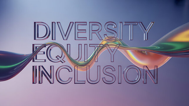 Diversity Equity Inclusion Text Design emphasizing advanced technology and cyber security