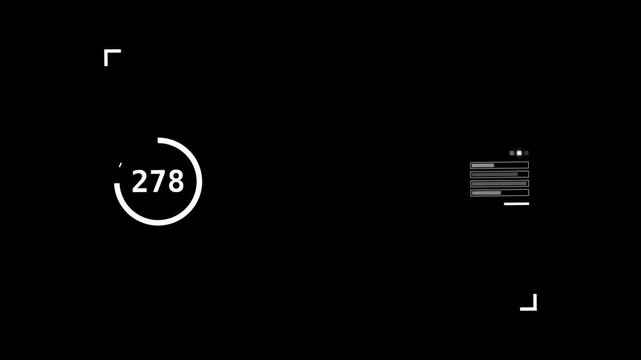 Futuristic Digital Interface Animation Showcasing Data, HUD Elements, and Tech Graphics in a Dynamic Motion Video Style