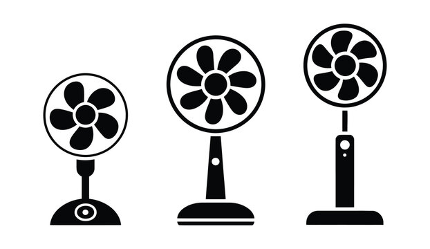 Electric ventilator stand fan icon vector illustration cooling appliance symbol