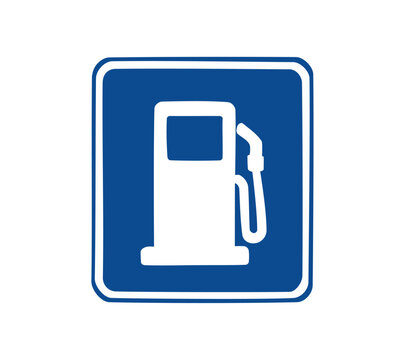  Cartoon Icon Traffic Sign Petrol Station Simple Digital Design