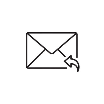 Closed Envelope with a Curved Reply Arrow Line Vector Icon Representing Return Mail Message Forwarding and Email Response Concepts