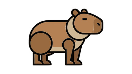 Fototapeta premium Capybara flat vector illustration