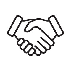 Obraz premium Thick Line Art Handshake Icon Symbolizing Mutual Trust Professional Agreement Corporate Partnership and Collaborative Business Deals