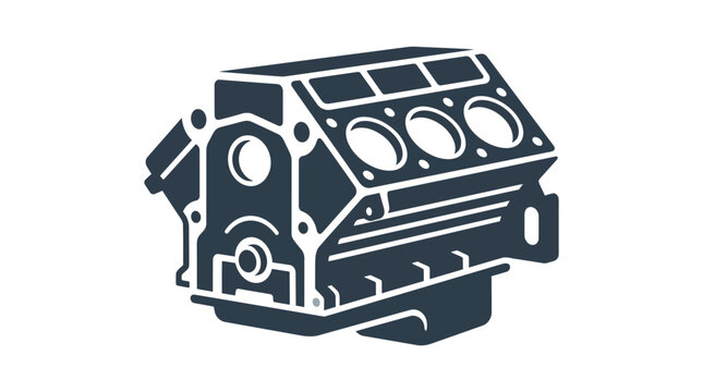 a car engine block  simplified mechanical shapes