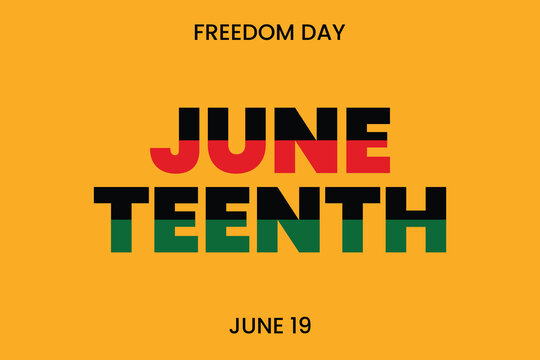 Minimal Juneteenth background with bold typography and vibrant colors, perfect for posters, greetings, and social media campaigns.