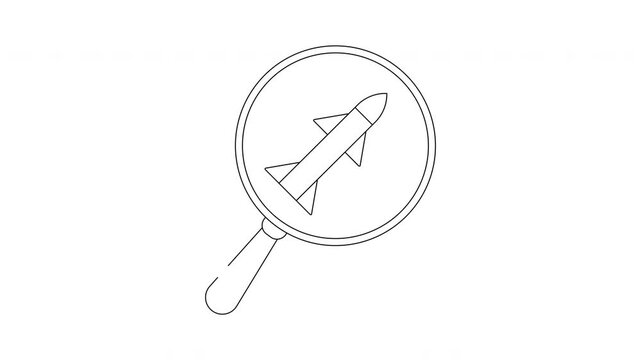 Missile Search Magnifying Glass Icon Animation.