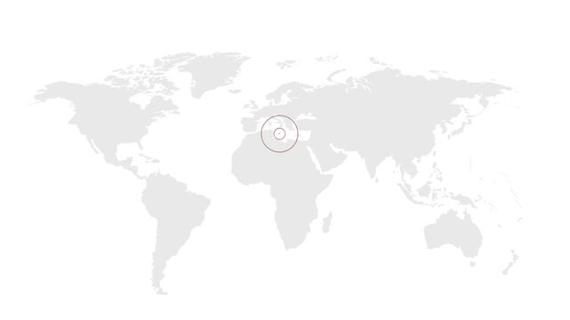 Malta Location Highlight on Global Map with Zoom Animation