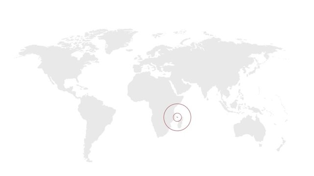 Comoros Location on World Map with Pin Marker Illustration