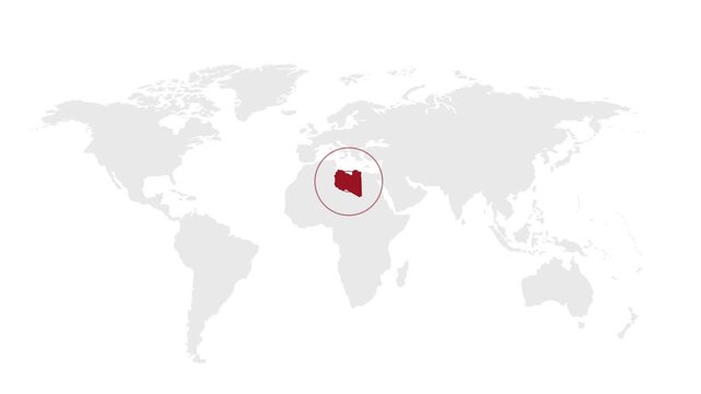 Libya Location Highlight on Global Map with Zoom Animation