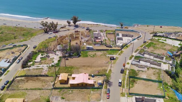 Pacific Palisades Beachfront Rotating Aerial View of Rebuilding Homes 01