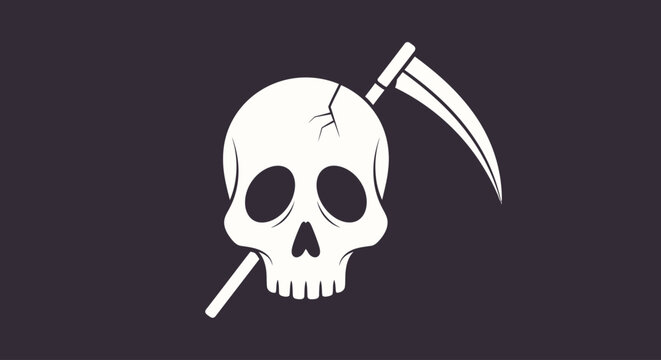 A white skull icon with crossed objects.