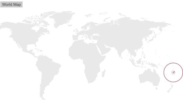 Fiji Location Pin on World Map for Travel Concept