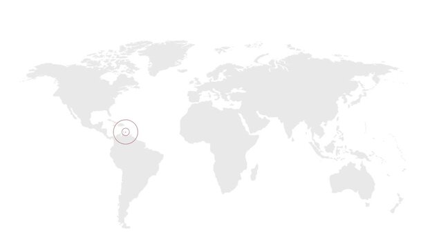 Curacao Location on World Map with Pin Marker Illustration