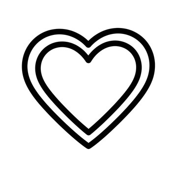Heart Symbol Double Outline Icon.