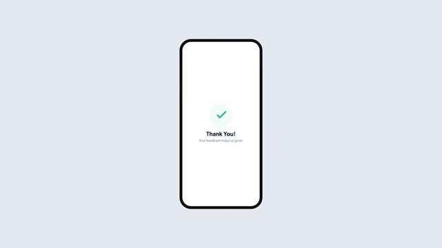 Mobile Application General Feedback UI with Star Rating and Thank You Success Screen