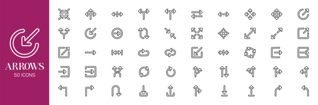 Arrow Icons Set with Directional Pointers Collections, Doodle Style Navigation Symbols. Black Arrow vector .