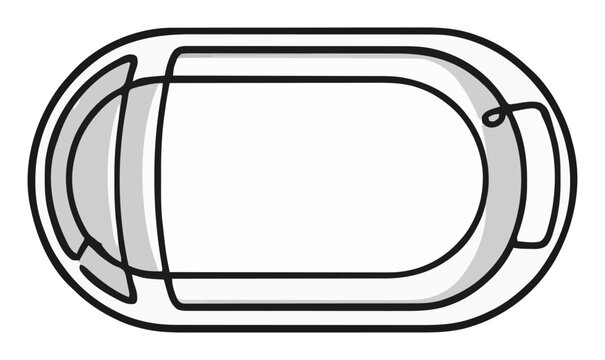 Anti-gravity pod future technology line art icon. Generative AI