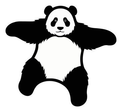 Cute giant panda jumping vector flat illustration. Generative AI
