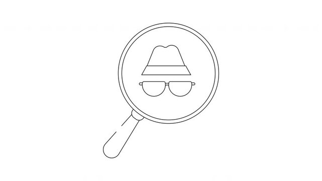 Magnifying glass over incognito symbol representing online privacy and anonymity.