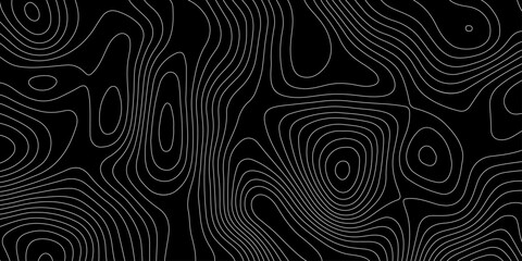 black abstract topographic map with white contour lines design element for modern and minimal graphic design.  © Atikur