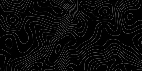 black abstract topographic map with white contour lines design element for modern and minimal graphic design.  © Atikur