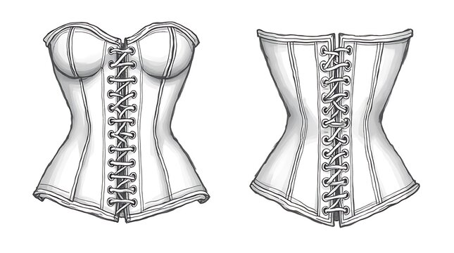 White Corset Tops Front and Back View